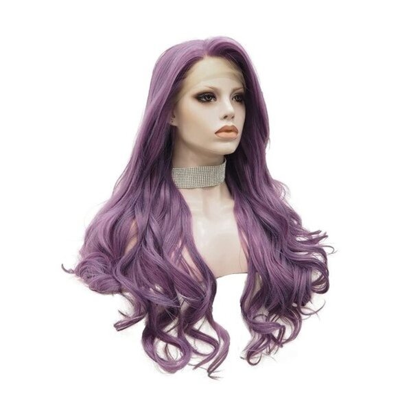 Purple Wavy Lace Front Wig - Picture 2 of 4